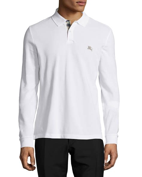 used burberry polo white|burberry white long sleeve polo.